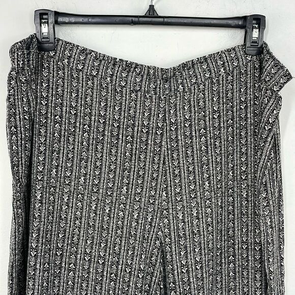AVA & VIV Boho Pull Up wide leg pants 2X black & white - Picture 3 of 12